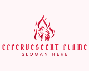 Flaming Spicy Chicken logo design