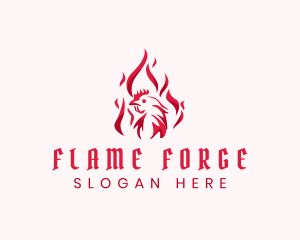 Flaming Spicy Chicken logo design