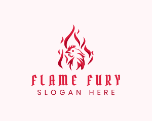 Flaming Spicy Chicken logo design