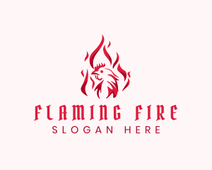 Flaming Spicy Chicken logo design