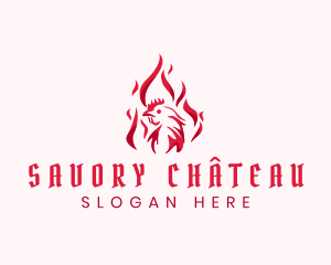 Flaming Spicy Chicken logo design