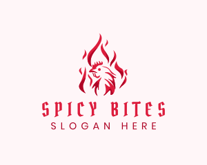 Flaming Spicy Chicken logo design