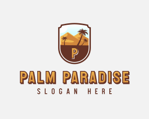 Desert Dune Palm Tree logo design