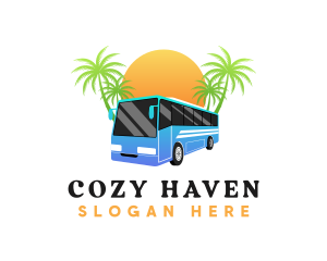 Summer Bus Transportation logo design