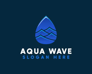 Sea Wave Droplet logo design