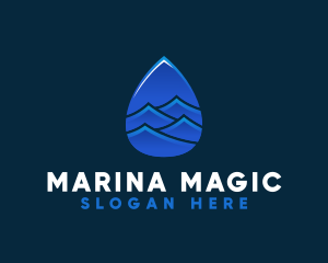 Sea Wave Droplet logo design