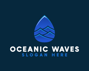 Sea Wave Droplet logo design