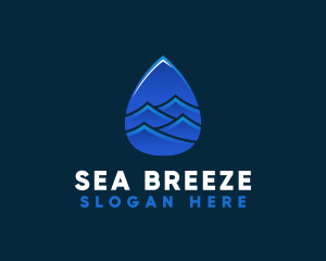 Sea Wave Droplet logo design