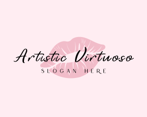 Feminine Lips Kiss logo design