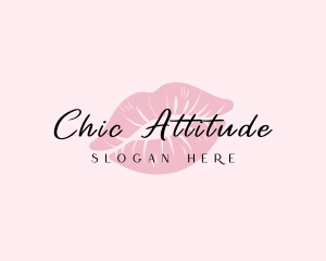 Feminine Lips Kiss logo design