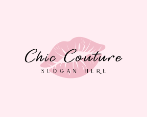 Feminine Lips Kiss logo design