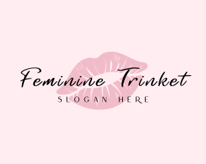 Feminine Lips Kiss logo design