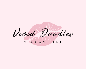 Feminine Lips Kiss logo design