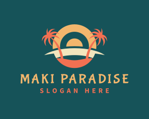 Tropical Summer Beach logo design