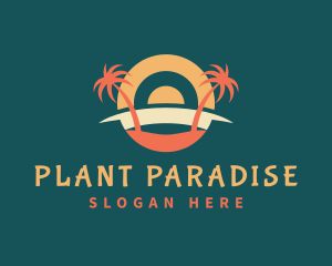 Tropical Summer Beach logo design