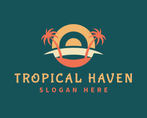 Tropical Summer Beach logo design