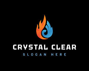 Ice Crystal Flame  logo design