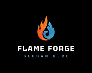 Ice Crystal Flame  logo design