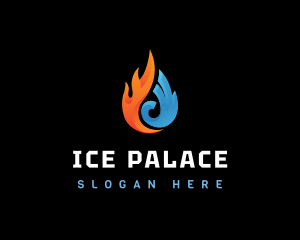 Ice Crystal Flame  logo design