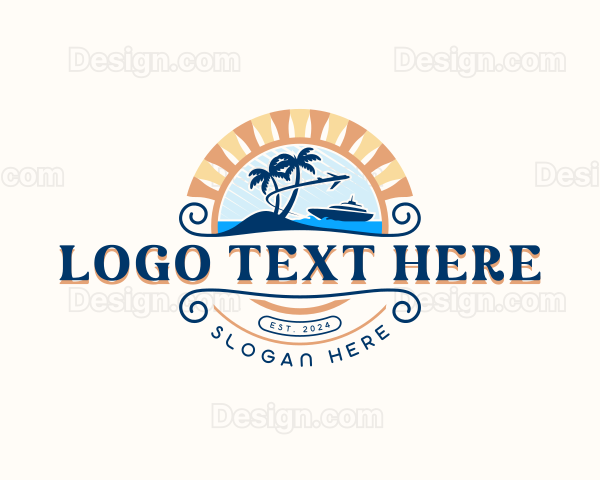 Beach Travel Vacation Logo