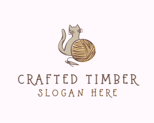 Sewing Cat Yarn logo design