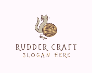 Sewing Cat Yarn logo design