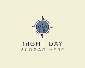 Night Nature Compass logo design