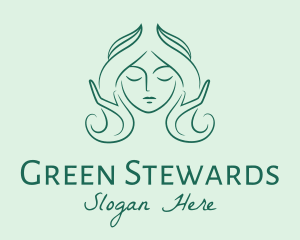 Green Woman Hairdresser logo design