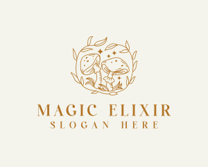 Organic Magical Mushroom logo design