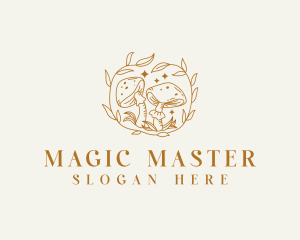 Organic Magical Mushroom logo design