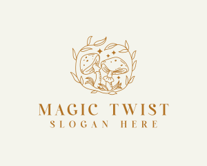 Organic Magical Mushroom logo design