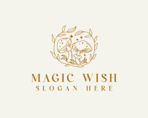 Organic Magical Mushroom logo design