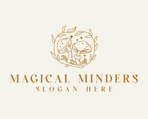 Organic Magical Mushroom logo design