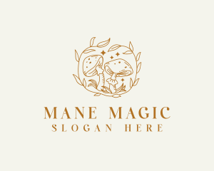 Organic Magical Mushroom logo design