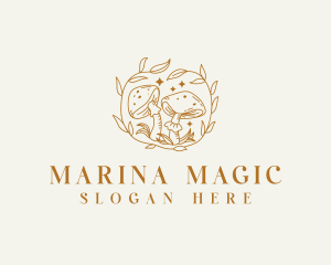 Organic Magical Mushroom logo design