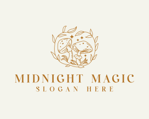 Organic Magical Mushroom logo design