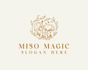 Organic Magical Mushroom logo design