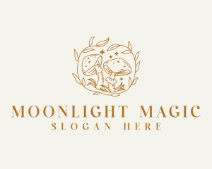 Organic Magical Mushroom logo design