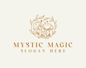 Organic Magical Mushroom logo design