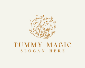 Organic Magical Mushroom logo design