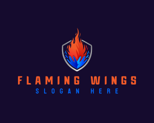 Fire Ice HVAC Shield logo design