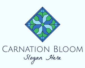 Tile Flower Stained Glass logo design