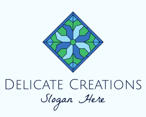 Tile Flower Stained Glass logo design