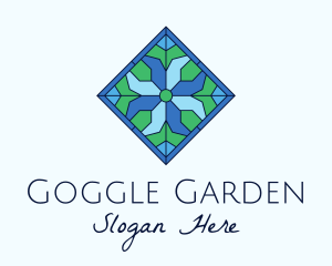 Tile Flower Stained Glass logo design