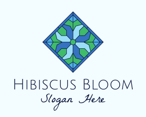 Tile Flower Stained Glass logo design