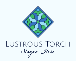 Tile Flower Stained Glass logo design