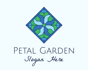 Tile Flower Stained Glass logo design