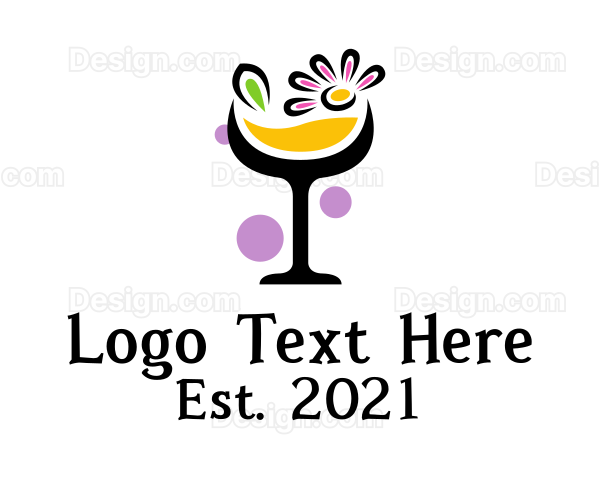 Floral Cocktail Glass Logo