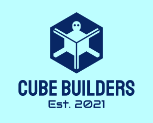 Blue Alien Cube  logo design