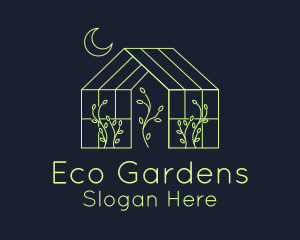 Greenhouse Garden Outline  logo design